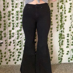 Free People CRVY High-Rise Lace-Up Flare Jeans